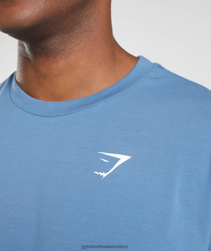 Gymshark camiseta extragrande básica azul denim hombres 04BZTL651 - Gymshark Mujer