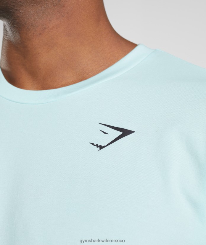 Gymshark camiseta extragrande básica azul helado hombres 04BZTL591 - Gymshark Mujer