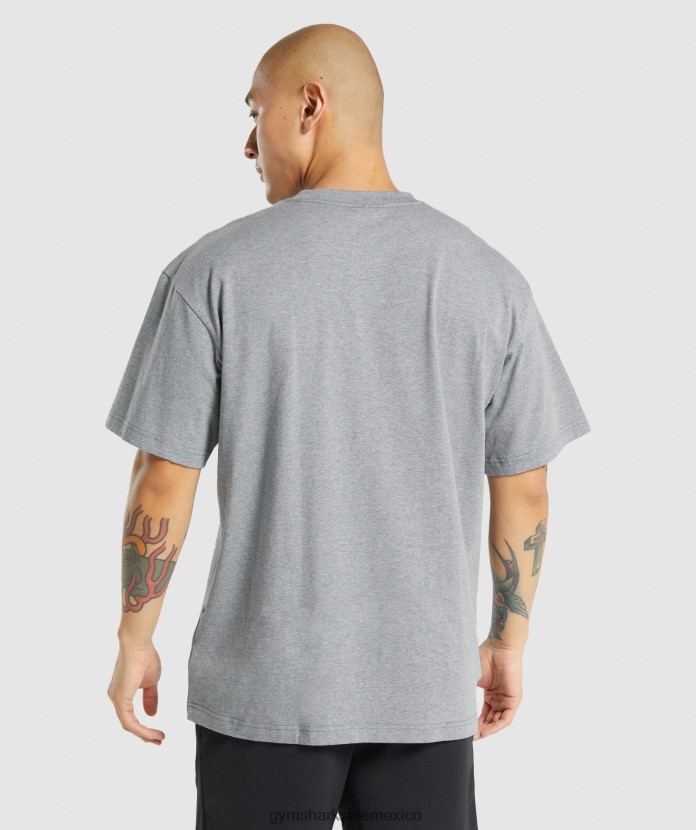Gymshark camiseta extragrande básica marga gris carbón hombres 04BZTL620 - Gymshark Hombre
