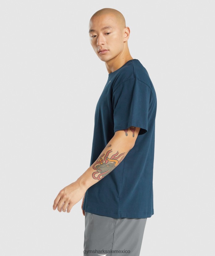 Gymshark camiseta extragrande básica marina de guerra hombres 04BZTL573 - Gymshark Sale