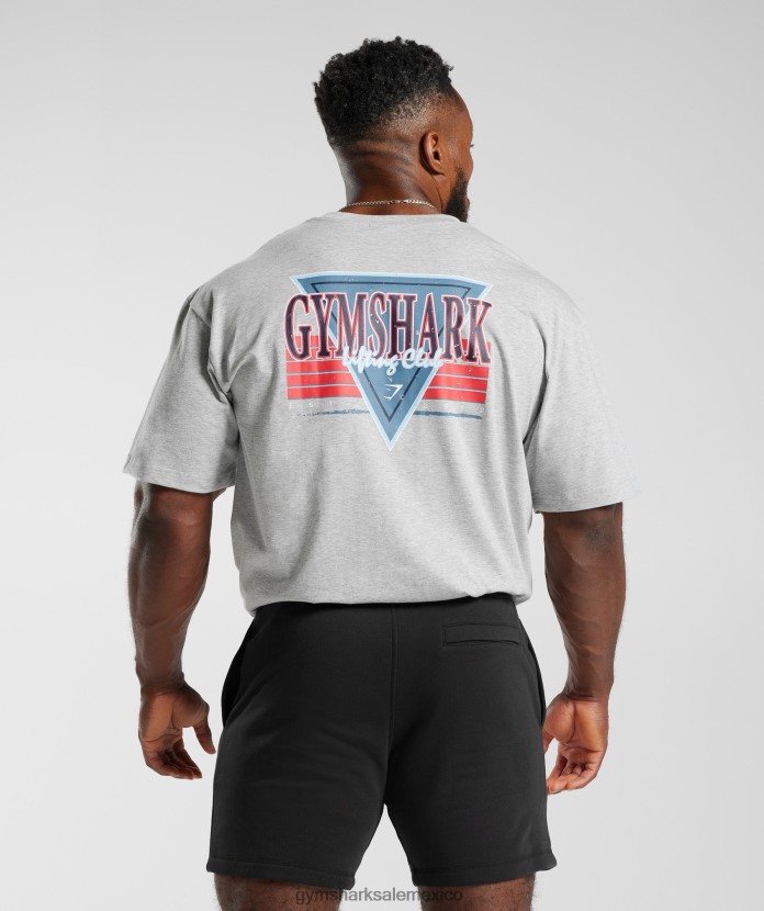 Gymshark camiseta extragrande con microondas Marga gris claro hombres 04BZTL587 - Gymshark Mexico