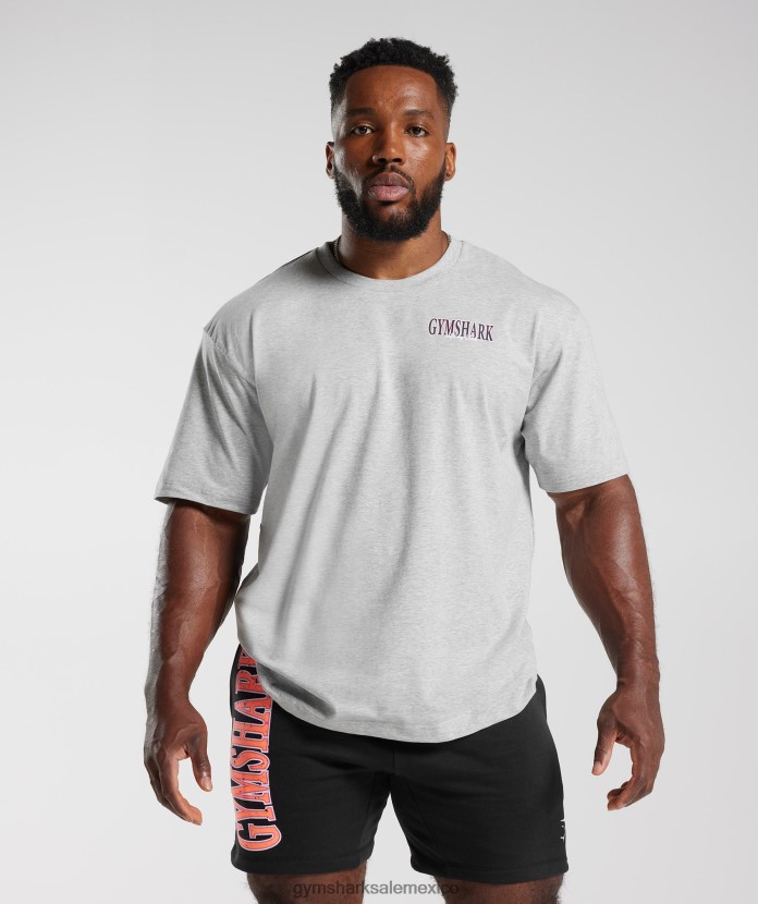 Gymshark camiseta extragrande con microondas Marga gris claro hombres 04BZTL587 - Gymshark Mexico