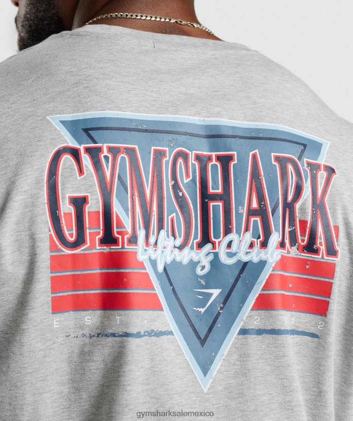 Gymshark camiseta extragrande con microondas Marga gris claro hombres 04BZTL587 - Gymshark Mexico