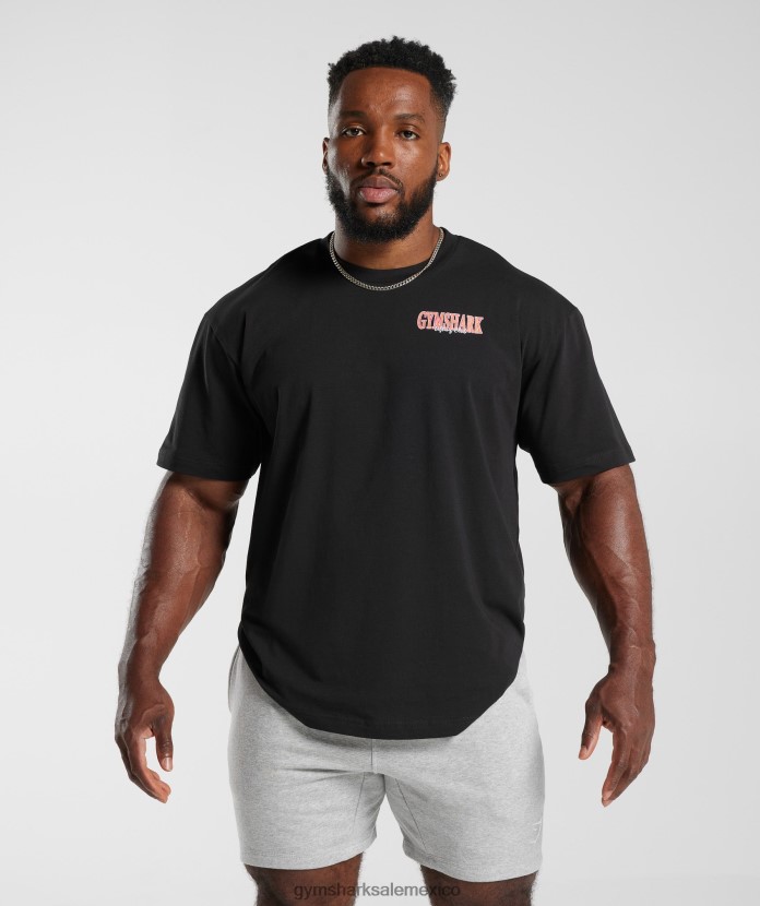 Gymshark camiseta extragrande con microondas negro hombres 04BZTL589 - Gymshark México