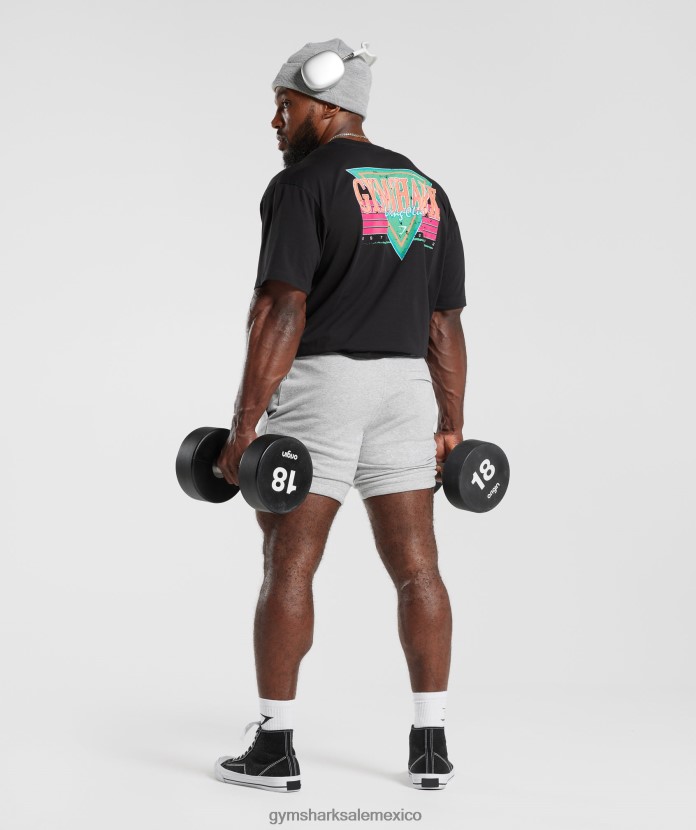 Gymshark camiseta extragrande con microondas negro hombres 04BZTL589 - Gymshark México