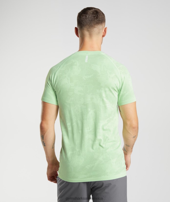 Gymshark camiseta geo sin costuras aloe verde/té verde hombres 04BZTL609 - Gymshark México