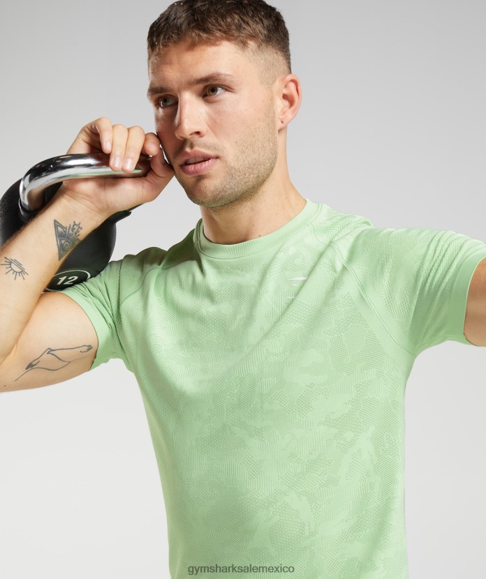 Gymshark camiseta geo sin costuras aloe verde/té verde hombres 04BZTL609 - Gymshark México