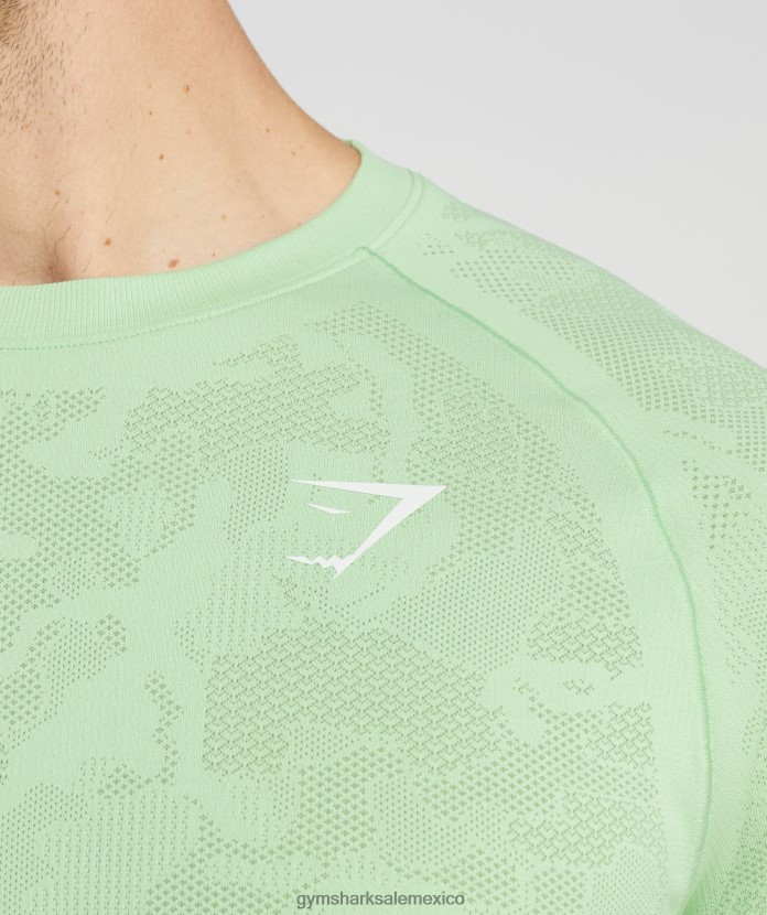 Gymshark camiseta geo sin costuras aloe verde/té verde hombres 04BZTL609 - Gymshark México