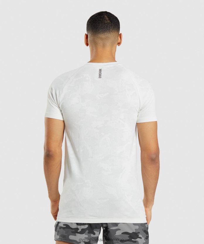 Gymshark camiseta geo sin costuras blanco/gris claro hombres 04BZTL577 - Gymshark Mexico