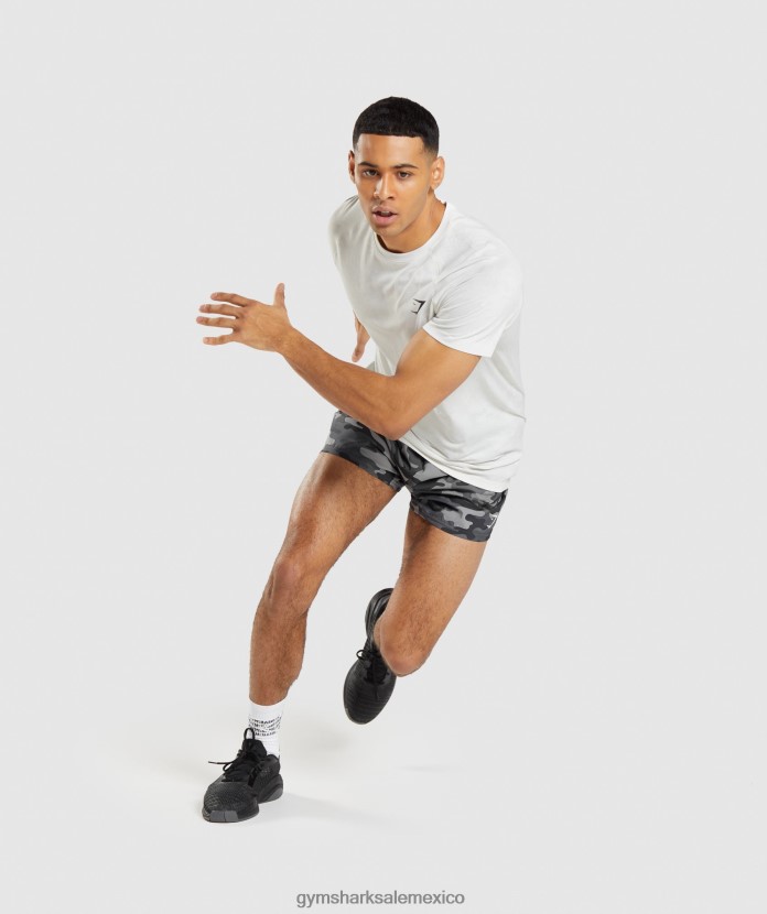 Gymshark camiseta geo sin costuras blanco/gris claro hombres 04BZTL577 - Gymshark Mexico