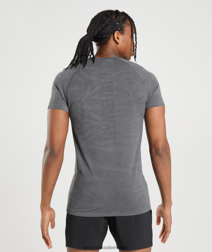 Gymshark camiseta geo sin costuras gris carbón/negro hombres 04BZTL629 - Gymshark México