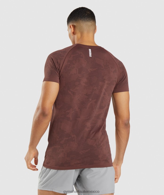 Gymshark camiseta geo sin costuras marrón cereza/negro hombres 04BZTL674 - Gymshark México