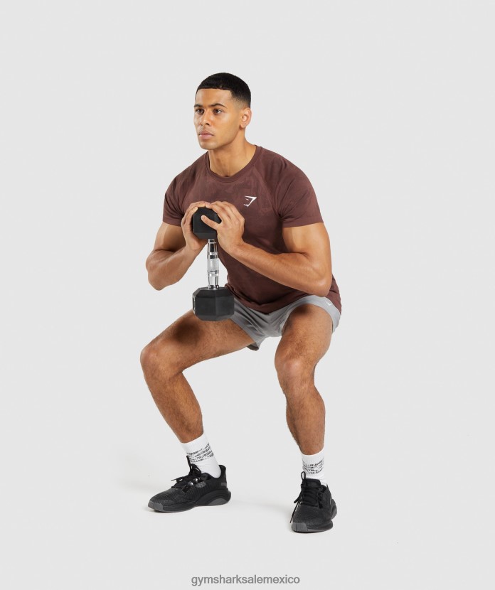 Gymshark camiseta geo sin costuras marrón cereza/negro hombres 04BZTL674 - Gymshark México