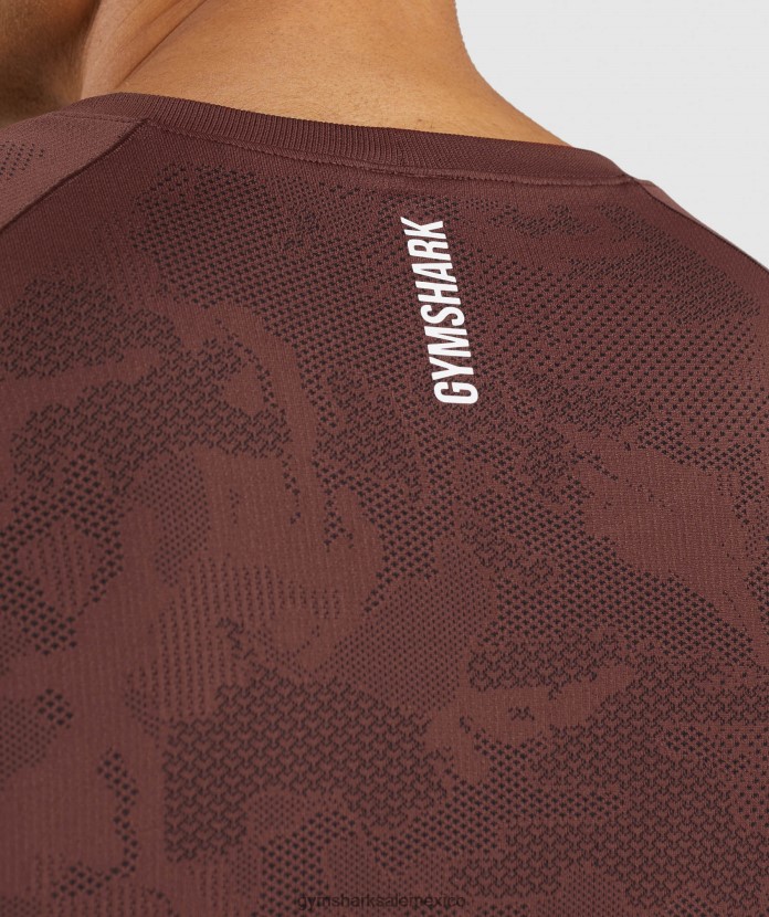 Gymshark camiseta geo sin costuras marrón cereza/negro hombres 04BZTL674 - Gymshark México