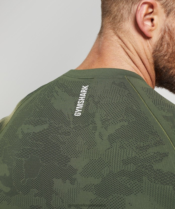 Gymshark camiseta geo sin costuras núcleo oliva/negro hombres 04BZTL645 - Gymshark Hombre