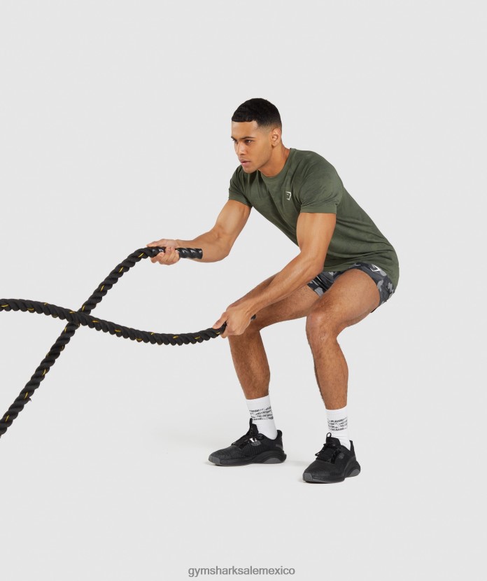 Gymshark camiseta geo sin costuras núcleo oliva/negro hombres 04BZTL658 - Gymshark Sale