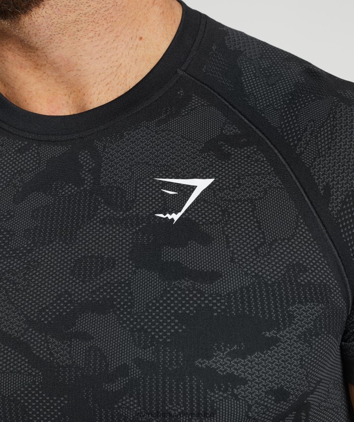 Gymshark camiseta geo sin costuras negro/gris carbón hombres 04BZTL575 - Gymshark Hombre
