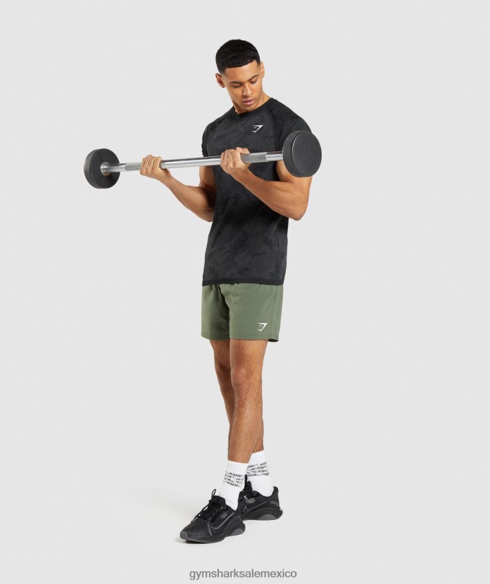 Gymshark camiseta geo sin costuras negro/gris carbón hombres 04BZTL635 - Gymshark Hombre