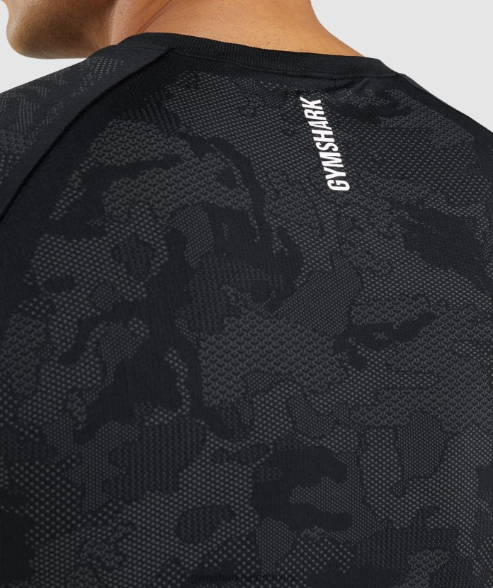 Gymshark camiseta geo sin costuras negro/gris carbón hombres 04BZTL635 - Gymshark Hombre