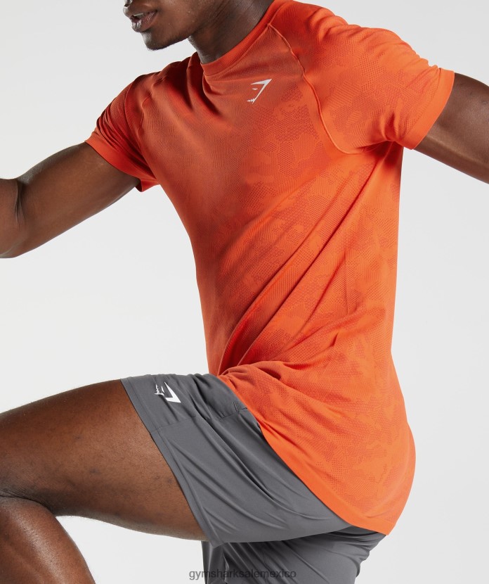 Gymshark camiseta geo sin costuras pimiento rojo/salsa roja hombres 04BZTL616 - Gymshark Mujer