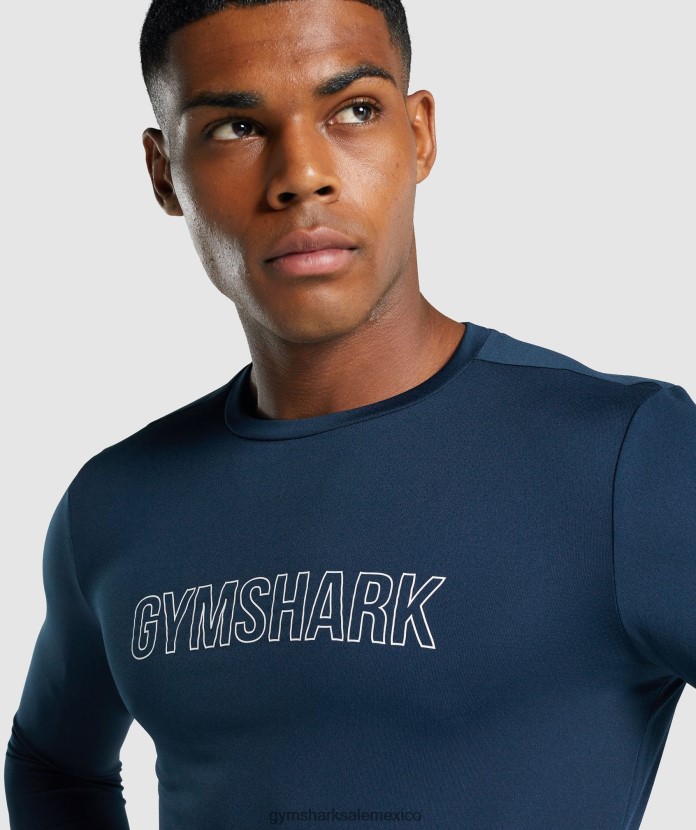 Gymshark camiseta gráfica de manga larga de llegada marina de guerra hombres 04BZTL669 - Gymshark México