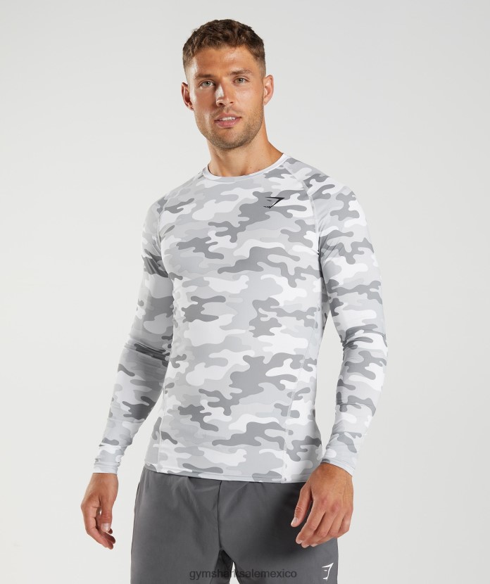 Gymshark camiseta interior de manga larga Element estampado gris claro hombres 04BZTL624 - Gymshark México