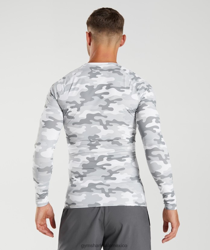 Gymshark camiseta interior de manga larga Element estampado gris claro hombres 04BZTL624 - Gymshark México