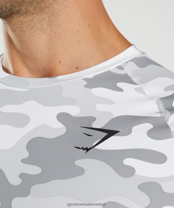 Gymshark camiseta interior de manga larga Element estampado gris claro hombres 04BZTL624 - Gymshark México