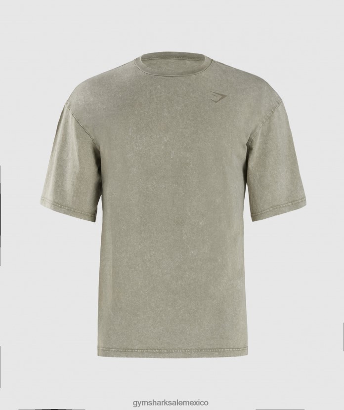 Gymshark camiseta lavada a presión marrón crudo hombres 04BZTL689 - Gymshark México