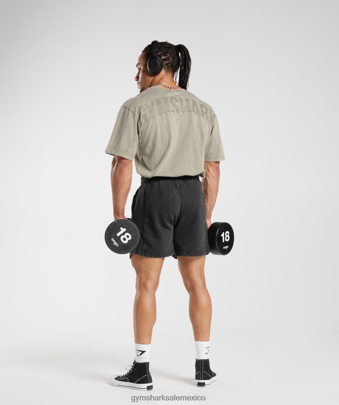 Gymshark camiseta lavada a presión marrón crudo hombres 04BZTL689 - Gymshark México