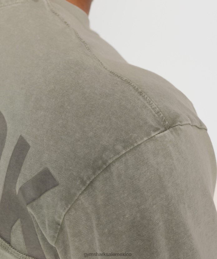 Gymshark camiseta lavada a presión marrón crudo hombres 04BZTL689 - Gymshark México