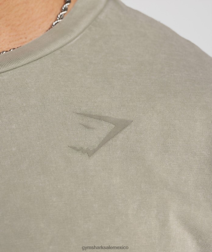 Gymshark camiseta lavada a presión marrón crudo hombres 04BZTL689 - Gymshark México