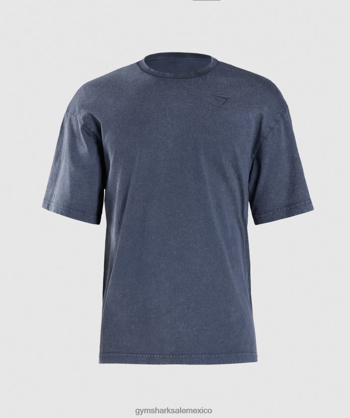 Gymshark camiseta lavada a presión noche azul hombres 04BZTL713 - Gymshark Sale