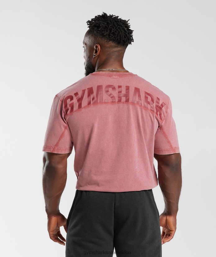 Gymshark camiseta lavada a presión rojo secado al sol hombres 04BZTL664 - Gymshark México