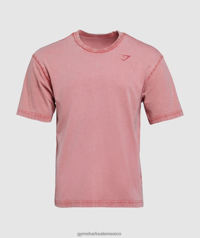 Gymshark camiseta lavada a presión rojo secado al sol hombres 04BZTL664 - Gymshark México