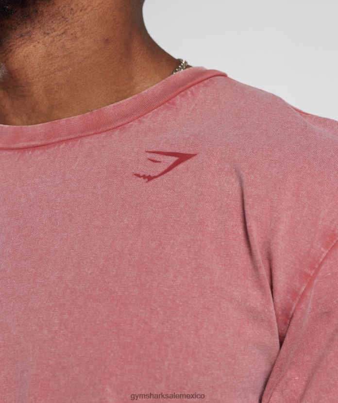 Gymshark camiseta lavada a presión rojo secado al sol hombres 04BZTL664 - Gymshark México