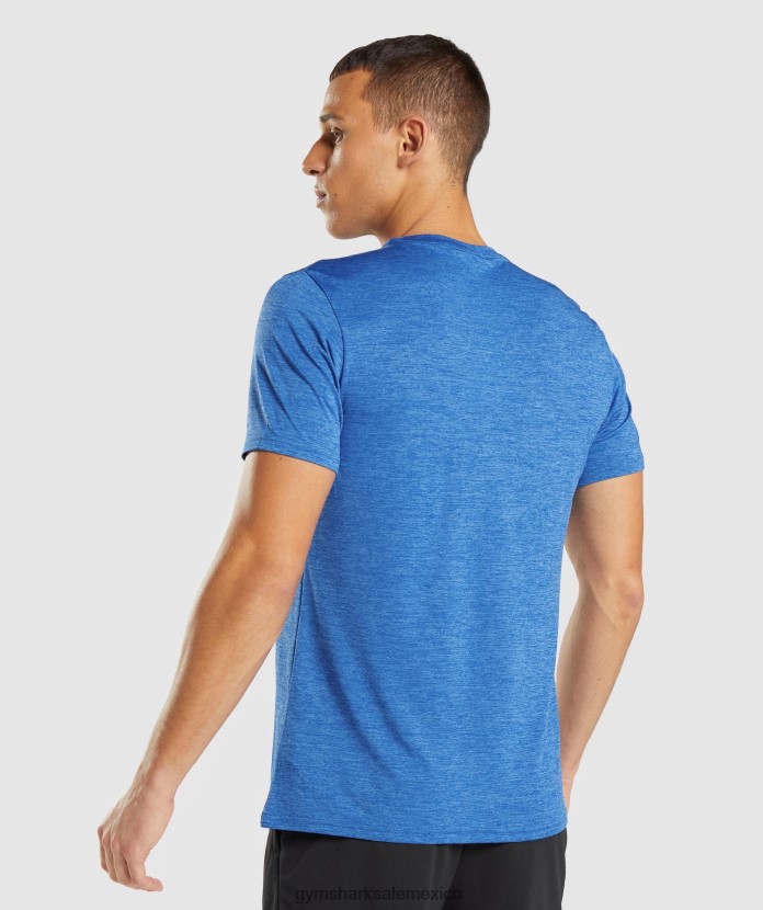 Gymshark camiseta llegada marga azul atlético/azul jabalina jaspeado hombres 04BZTL679 - Gymshark México