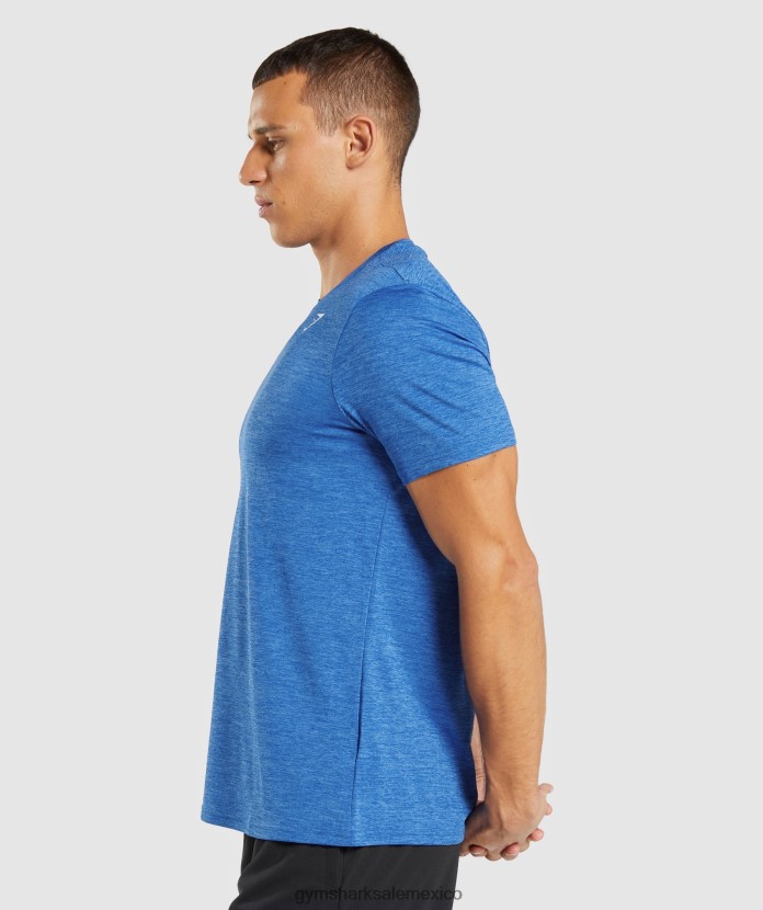 Gymshark camiseta llegada marga azul atlético/azul jabalina jaspeado hombres 04BZTL679 - Gymshark México