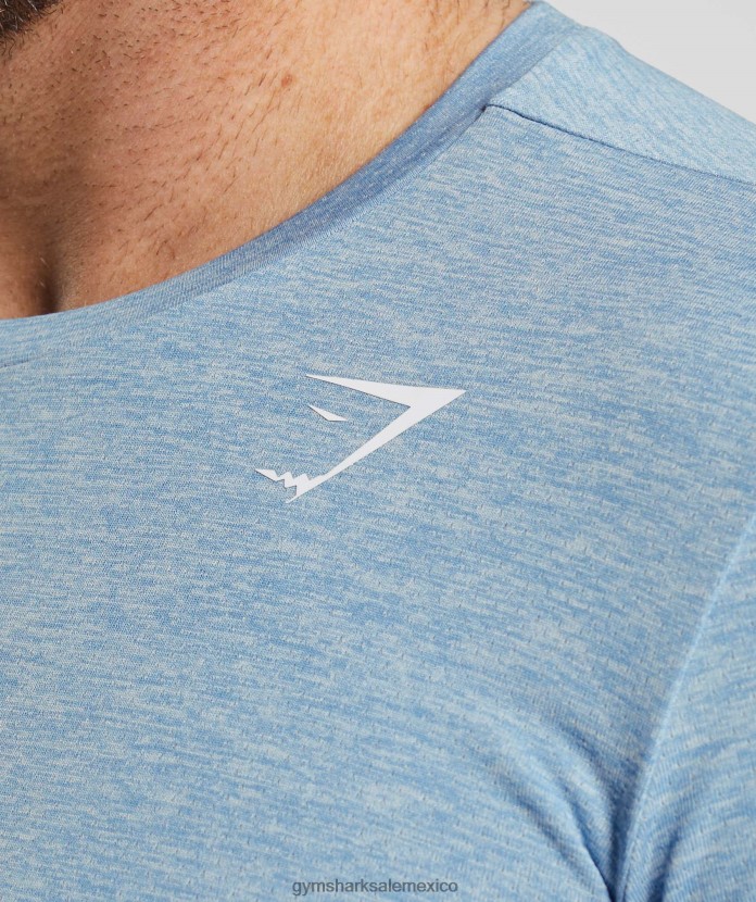Gymshark camiseta llegada marga azul ozono/azul horizonte jaspeado hombres 04BZTL781 - Gymshark Mujer