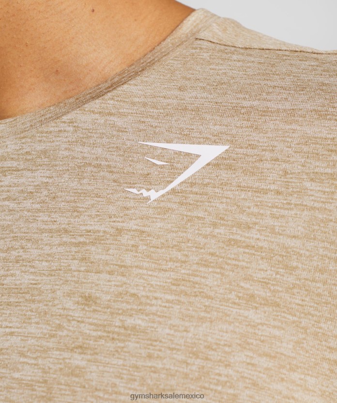 Gymshark camiseta llegada marga marrón tostado/marrón camello hombres 04BZTL782 - Gymshark Mexico