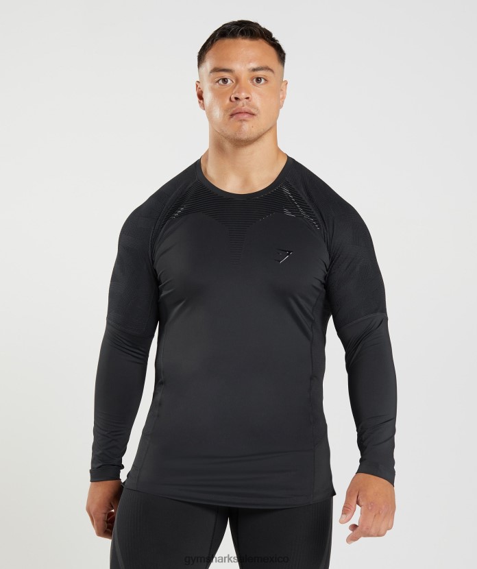Gymshark camiseta manga larga 315 negro hombres 04BZTL622 - Gymshark Mexico