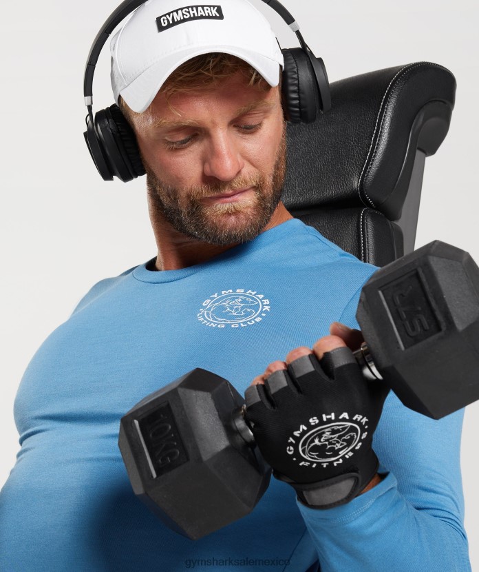 Gymshark camiseta manga larga heredada azul costero hombres 04BZTL675 - Gymshark Hombre