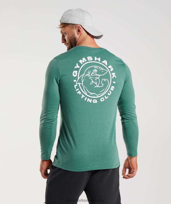 Gymshark camiseta manga larga heredada hoya verde hombres 04BZTL643 - Gymshark Sale