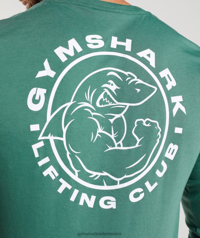 Gymshark camiseta manga larga heredada hoya verde hombres 04BZTL643 - Gymshark Sale