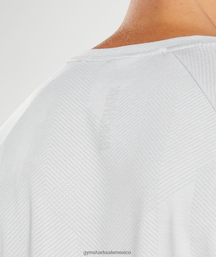 Gymshark camiseta manga larga ápice gris claro/blanco hombres 04BZTL613 - Gymshark Sale