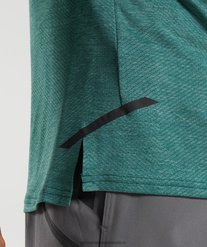 Gymshark camiseta manga larga ápice verde bosque/verde hoya hombres 04BZTL608 - Gymshark Sale