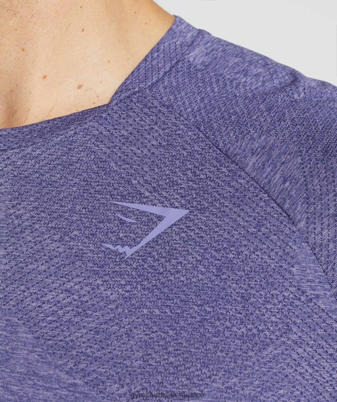 Gymshark camiseta manga larga ápice violeta neptuno/morado terciopelo hombres 04BZTL707 - Gymshark Mexico