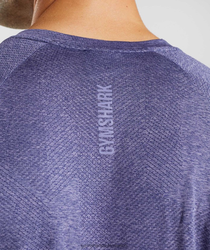 Gymshark camiseta manga larga ápice violeta neptuno/morado terciopelo hombres 04BZTL707 - Gymshark Mexico