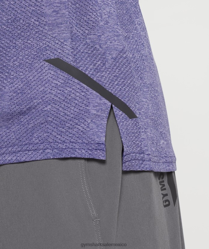 Gymshark camiseta manga larga ápice violeta neptuno/morado terciopelo hombres 04BZTL707 - Gymshark Mexico