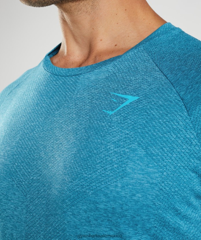 Gymshark camiseta ápice azul atlántico/azul tiburón hombres 04BZTL682 - Gymshark Mexico